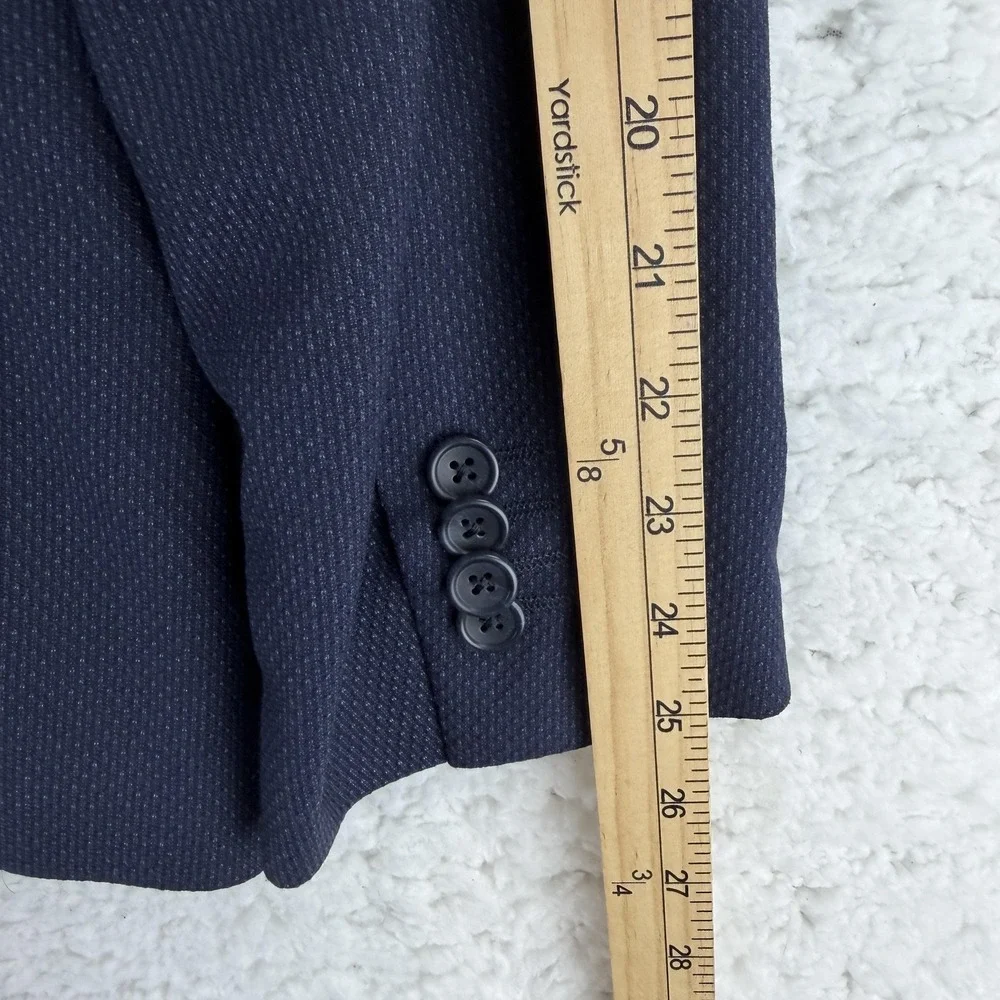 Banana Republic‎ Suit Jacket Mens 42R Blue Slim Fit Stretch Striped 2 Button